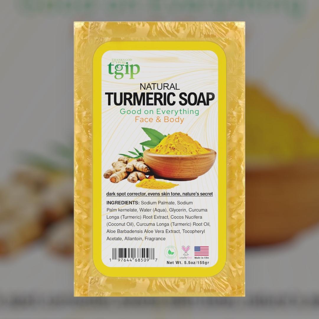 TGIP Naturals Turmeric Soap Bar Brightening and Moisturizing Bar Soap for Face and Body, 5.5 oz
